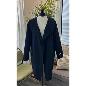 Mango Basics Women’s Size Medium Navy Blue Wool Oversized Relaxed Unlined Jacket